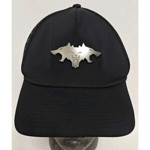 Tesla Cybertruck Cyberbeast 3 Headed Metal Logo Black Snapback Trucker Hat Cap